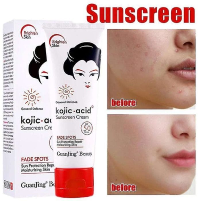 GuanJing Beauty Kojic Acid Sunscreen Cream SPF 50 - Image 2