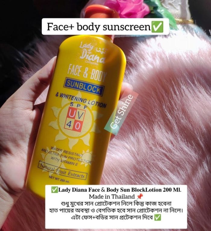 Lady Diana Face and Body Sunblock and Whitening Lotion - Image 3